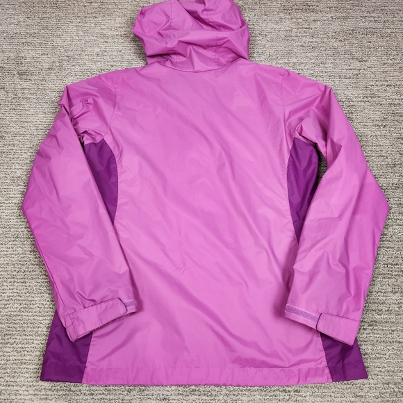 Columbia Mesh Lined Rain Jacket Pink and Purple Hood Zip Pockets Women's small - Picture 8 of 8
